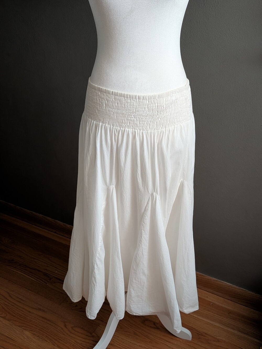 Vintage Studio West White Cotton Midi Skirt Size Small Cottagecore Praire Boho